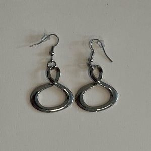 Charming Charlie Loop Silver Pendant Earrings NWOT